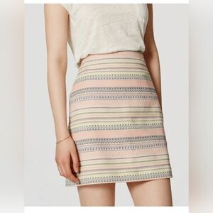 LOFT Jacquard Shift Skirt Size 16 Tapioca Beige Color